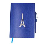 Carnet A5 bleu et stylo thème Tour Eiffel 