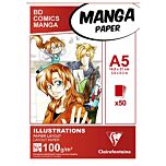 Bloc collé Manga Illustrations A5 50 feuilles Clairefontaine