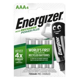 4 piles rechargeables AAA/LR03 Energizer Power - Piles rechargeables  Energizer