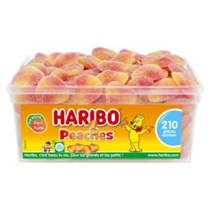 Haribo Persica pêche tubo 210 pièces - Bonbons Haribo