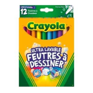 Etui 12 feutres à dessiner lavables Crayola - Crayons et feutres