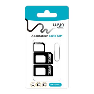 Adaptateur 3 en 1 carte SIM Wyn - Univers Voyage Wyn access
