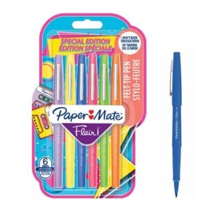 Etui 6 stylos feutres d'écriture Paper Mate Flair - Stylos feutre Papermate