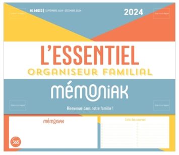 Mini-organiseur familial L Essentiel Mémoniak, calendrier mensuel