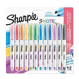 Lot de 12 marqueurs créatifs couleur Sharpie S-Note 