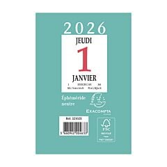 Bloc éphéméride 2026 Exacompta 97 x 65 mm