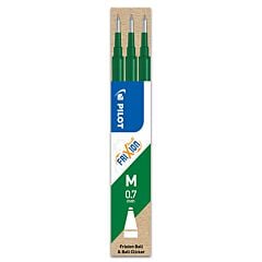 Etui 3 recharges stylo roller vert moyen FriXion Pilot