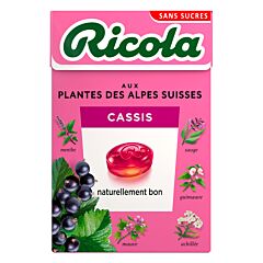 Ricola cassis sans sucre boîte 50g