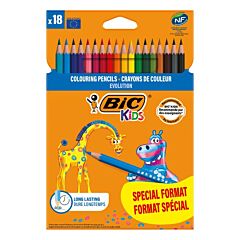18 crayons de couleurs Evolution Bic Kids