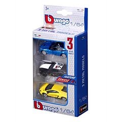 Pack 3 véhicules Burago à l'échelle 1/64ème Modèle Aléatoire