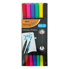 Etui 6 feutres double pointe Bic Intensity