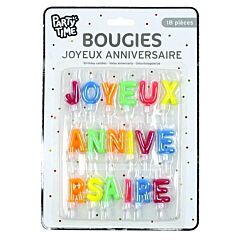 Bougie joyeux anniversaire 18 lettres