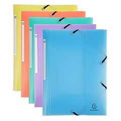 Chemise à élastiques 3 rabats Pastel Exacompta Coloris Aléatoire