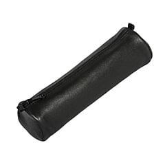 Trousse ronde cuir véritable noir Clairefontaine 