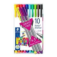 Étui 10 Feutres Fineliner Staedtler + 3 Feutres Offerts