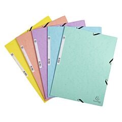 Lot de 5 chemise à élastiques 3 rabats A4 Aquarel Exacompta