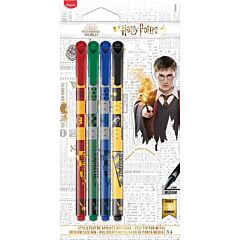 4 Feutres Pointe 0,8 mm médium Harry Potter Maped