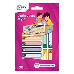 30 étiquettes pour stylos motifs magie 50x10 mm Avery