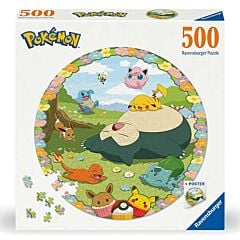Puzzle rond 500 pièces Pokémon en fleurs