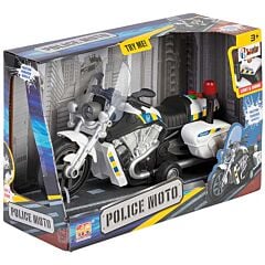 Moto de police à friction sonore et lumineux 30cm