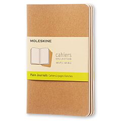 Lot de 3 cahiers format de poche à pages blanches marron kraft 9x14 cm Moleskine