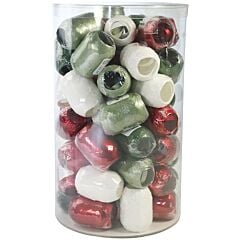 Mini tube de 60 bolducs 10mx7mm assortiment Nöel traditionnal Clairefontaine