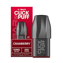 XBAR pod Click and Puff Cranberry 10mg