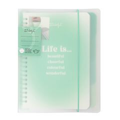 Cahier-classeur A5 "Life is Beautiful" vert - Mr. Wonderful