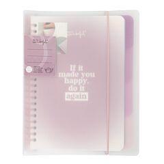 Cahier-classeur A5 "If it made you happy, do it again" lilas – Mr. Wonderful