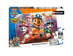 Puzzle 60 pièces La Pat’Patrouille à la rescousse des dinosaures Nathan