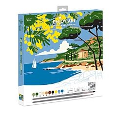 Peinture par numéros Balade sur la Côte d'Azur 30x30cm - Enjoy Art