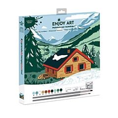Peinture par numéros Balade en Alpes 30x30cm - Enjoy Art
