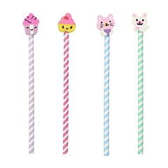 Crayon à papier Funny avec gomme Kawaii modèle aléatoire