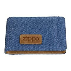 Portefeuille en cuir et Denim format paysage Zippo