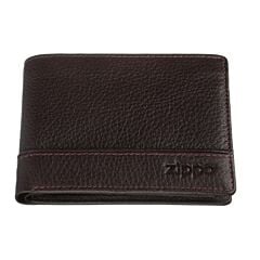 Portefeuille en cuir coordonné marron Zippo