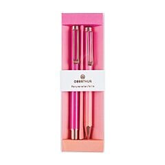 Parure Stylos roller et bille Carmen Fuchsia Oberthur