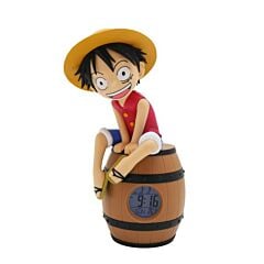 Figurine réveil lumineux Luffy sur son tonneau One Piece