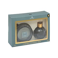Coffret senteur Albie Bougie et Diffuseur - Bois de oud