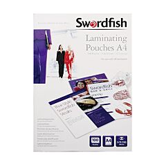 100 pochettes de plastification A4 coloris transparent Swordfish