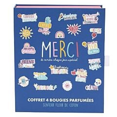 Coffret 4 Bougie parfumée Merci