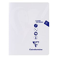 Cahier Mimesys Dessin 17x22 cm 32 pages 125g uni blanche Clairefontaine