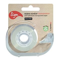 Dévidoir escargot rechargeable + 1 rouleau d’adhésif transparent 19 mmx33 m Sign
