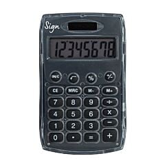 Calculatrice solaire de poche noir Sign