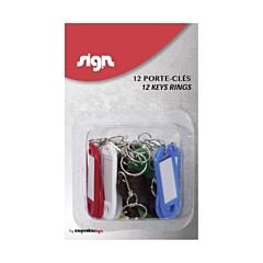 12 porte-clés avec émerillon coloris assortis Sign