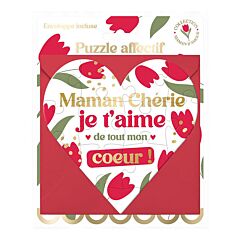 Carte Puzzle Coeur et enveloppe Maman Chérie