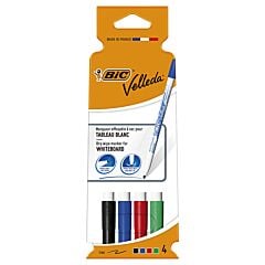 4 marqueurs effaçables Velleda pointe fine Bic