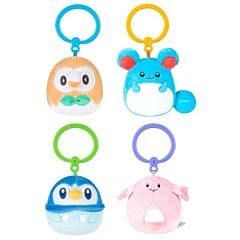 Porte-clé Peluche Squishmallows Pokémon 9cm - Modèle aléatoire