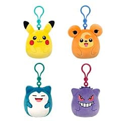 Porte-clé Peluche Squishmallows Pokémon 9cm - Modèle aléatoire