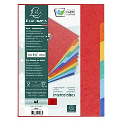 Intercalaires A4 6 positions carte lustrée Exacompta