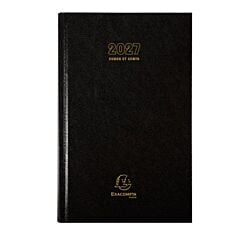 Agenda 2027 euro-cents 21 x 13 cm noir Exacompta